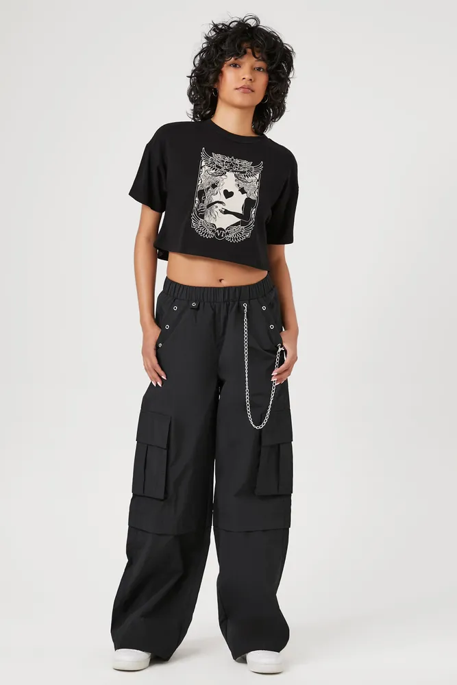 Ybyr Women Cargo Pants Harem Pants Fashion Punk Pockets Jogger Trousers  With Chain Harajuku Elastics High Waist Men Streetwear  Pants  Capris   AliExpress