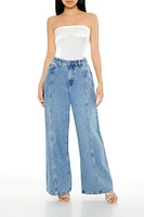 Rhinestone High Rise Wide Leg Jean