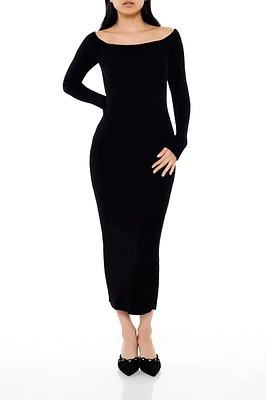 Robe-chandail midi à épaules dénudées