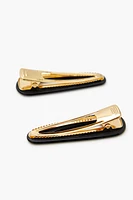Rhinestone Tortoiseshell Hair Clips (2 Pcs)