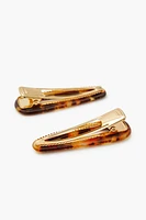 Rhinestone Tortoiseshell Hair Clips (2 Pcs)