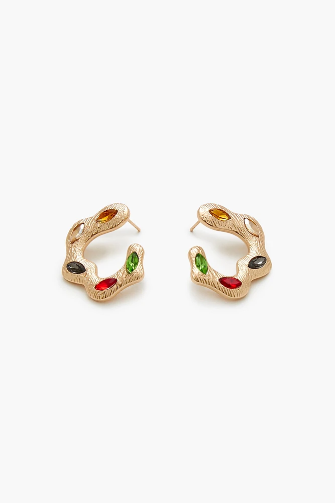 Clous d'oreilles en similipierres géométriques