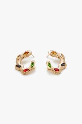 Clous d'oreilles en similipierres géométriques