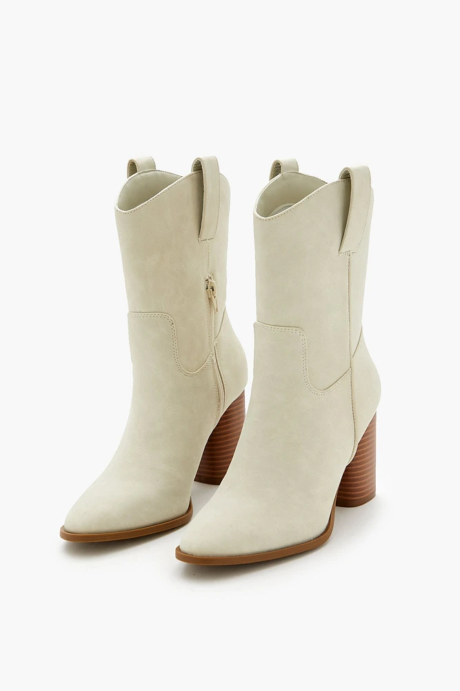 Faux Suede Pointed Toe Booties