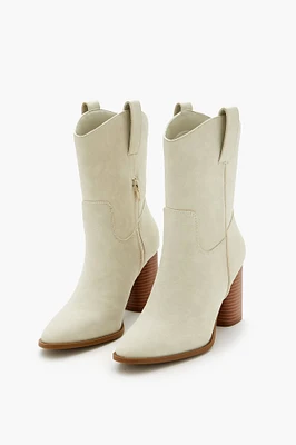 Faux Suede Pointed Toe Booties