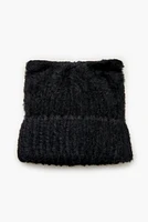 Tuque en tricot pelucheux avec oreilles de chat