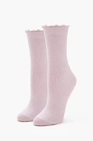 Ribbed Lettuce Edge Crew Socks