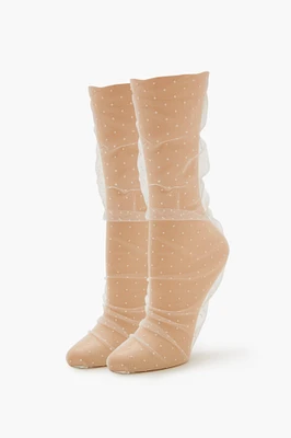 Sheer Clip Dot Crew Socks