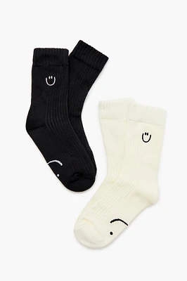 Socquettes à imprimé Happy Face (2 paires