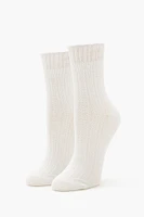 Pointelle Ruffle Trim Crew Socks