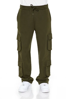 Jogger cargo en tissu bouclette avec poches