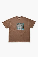 T-shirt délévé à imprimé de télé