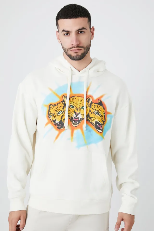 Men's Jacksonville Jaguars New Era Cream Sideline Chrome Pullover Hoodie