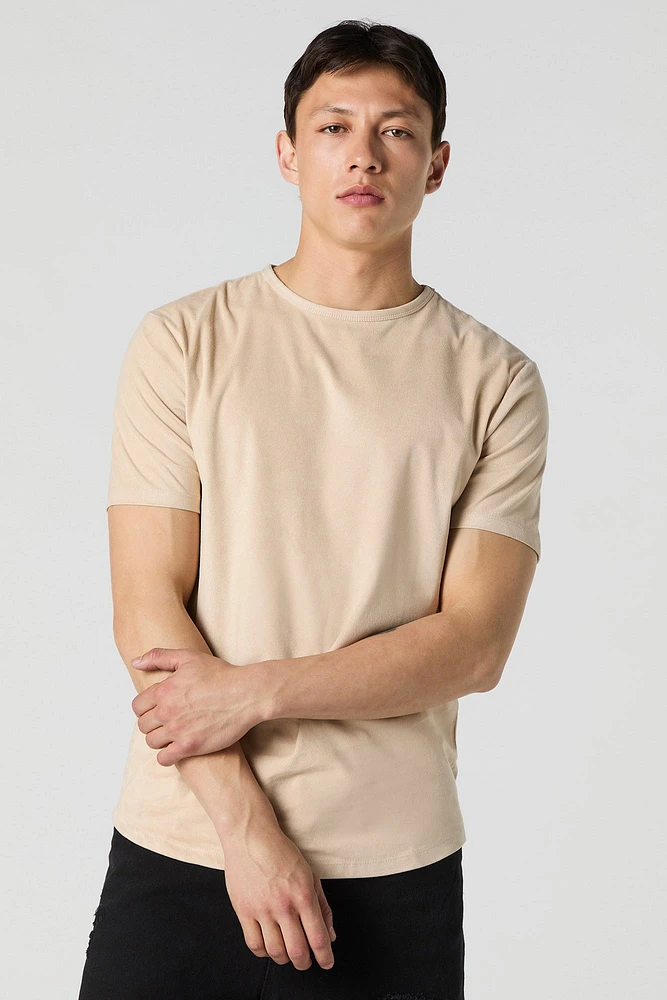 T-shirt orné de similisuède