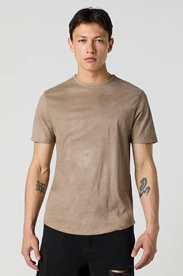 T-shirt orné de similisuède
