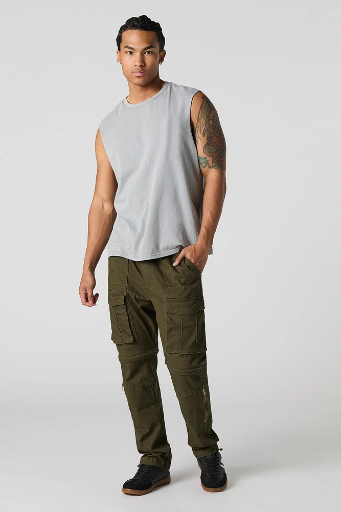 Pantalon cargo convertible avec fermeture à glissière