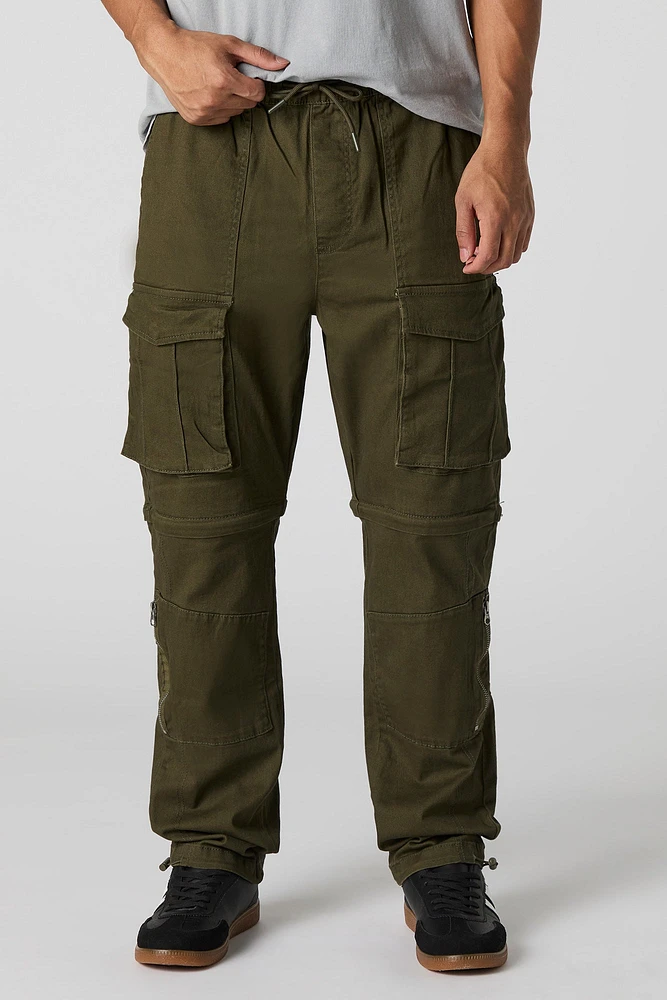 Pantalon cargo convertible avec fermeture à glissière