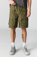 Zipper Pocket Drawstring Cargo Short