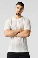 Polo en tricot ajouré textur