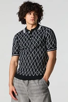 Diamond Jacquard Knit Polo