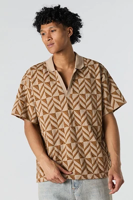 Polo en jacquard textur