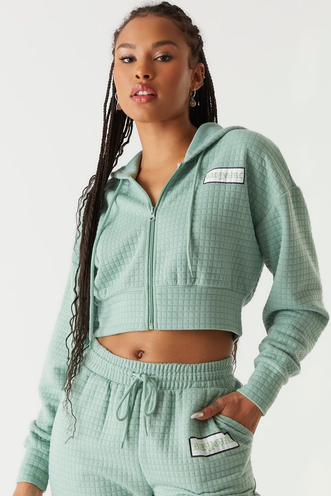 cropped zip up tracksuit