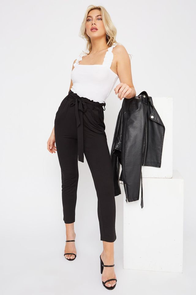 Black Paperbag Waist Pants  Shop Online  MYER