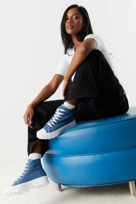 Urban Planet Lace-Up High Top Platform Sneaker | Denim Blue | | Womens