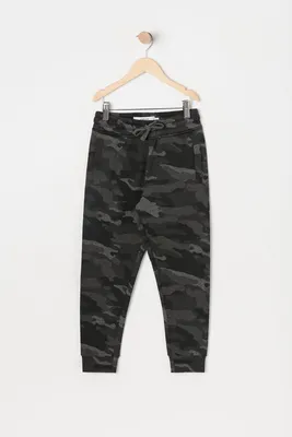 Boys Camo Print Fleece Jogger