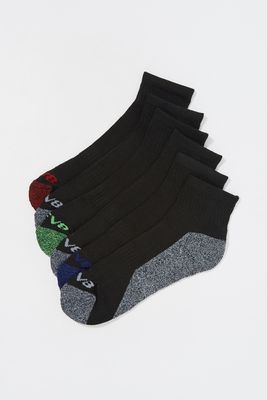 Urban Planet Boys Colour Pop Toe Ankle Socks (6 Pack) | Black
