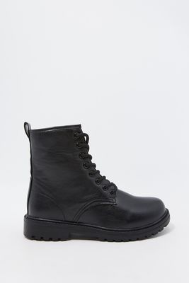 Urban Planet Girls Faux-Leather Lace-Up Platform Boot