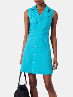 Grid-Texture Sleeveless Tennis Dress, Women's Dresses
