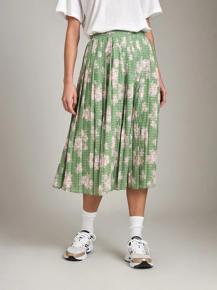 Rainy Days Pleated Midi Skirt
