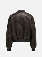 Jane Faux Leather Bomber Jacket