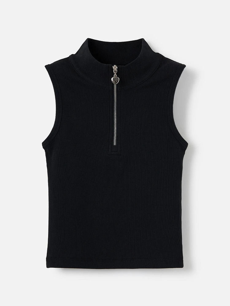 Kelis Zip High Neck Tank