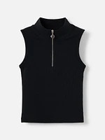Kelis Zip High Neck Tank