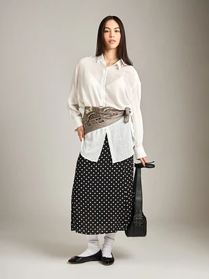 Korane Printed High Slit Skirt