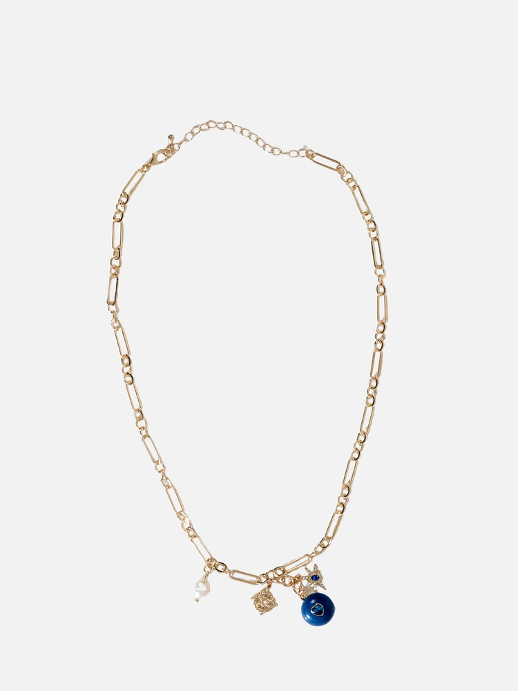 Blue Charm Necklace
