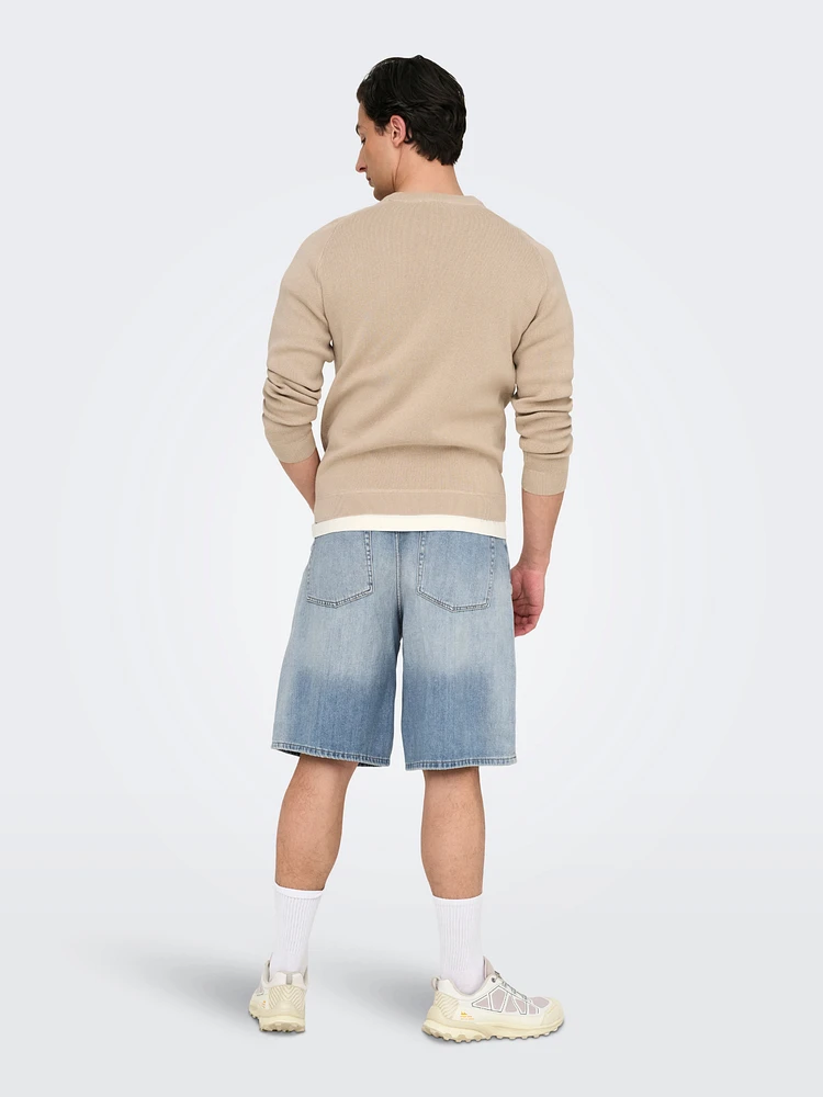 Carl Denim Shorts - Light Blue