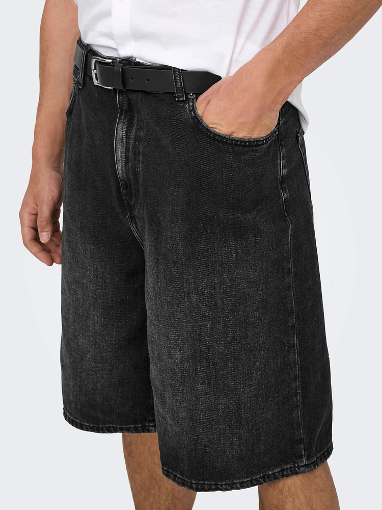 Carl Denim Shorts - Washed Black
