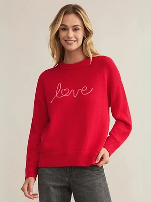 Love Notes Boyfriend Sweater