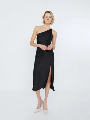 Satin Larissa One Shoulder Dress