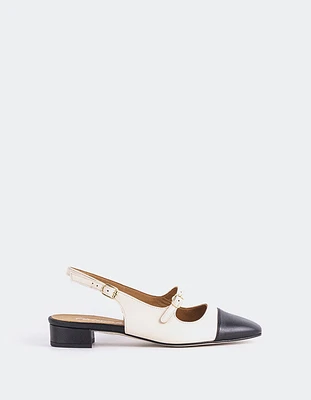 Dolly Off White/Black Leather