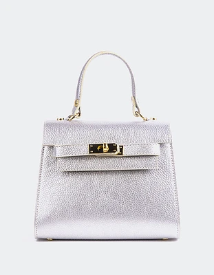 Vance Silver Metal Leather
