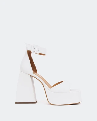 Moore White Leather