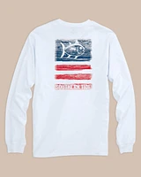 Americana Wooden Flag Long Sleeve T-Shirt