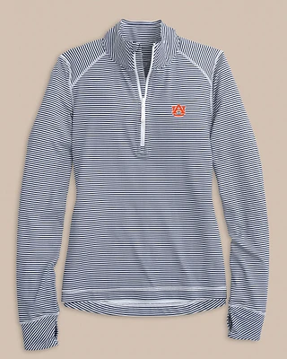 Auburn Tigers Women's Striped Runaround Quarter Zip