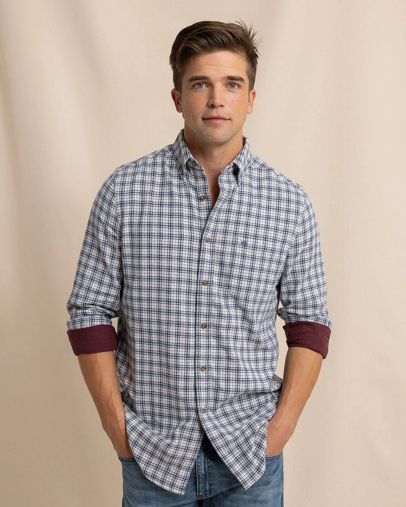 Barnwell Plaid Long Sleeve Sport Shirt