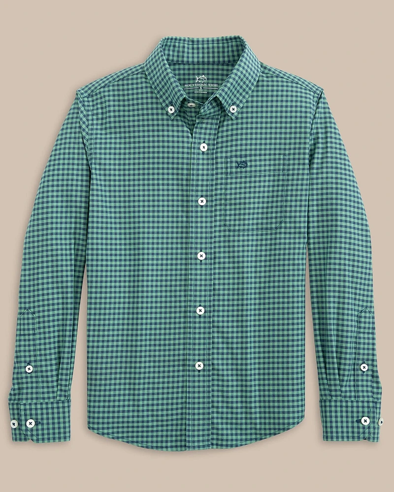 Boys Shemwood Plaid Skipjack Sport Shirt