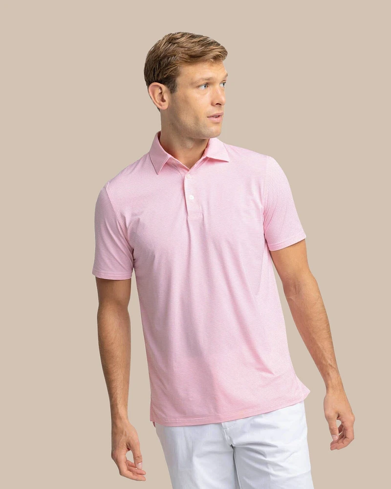 brrr°®-eeze Meadowbrook Stripe Polo - Geranium Pink